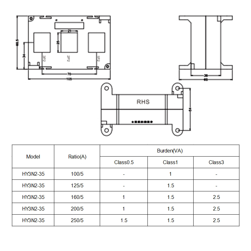 HEYI produces HY3N2-35 three-phase current transformer with crystal connector-heyi HEYI produces HY3N2-35 three-phase current transformer with crystal connector-heyi
