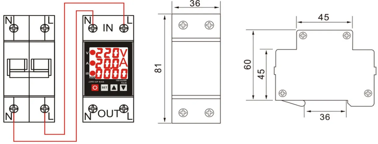 KP2-VAKWH Overvoltage And Undervoltage Protector HEYI2