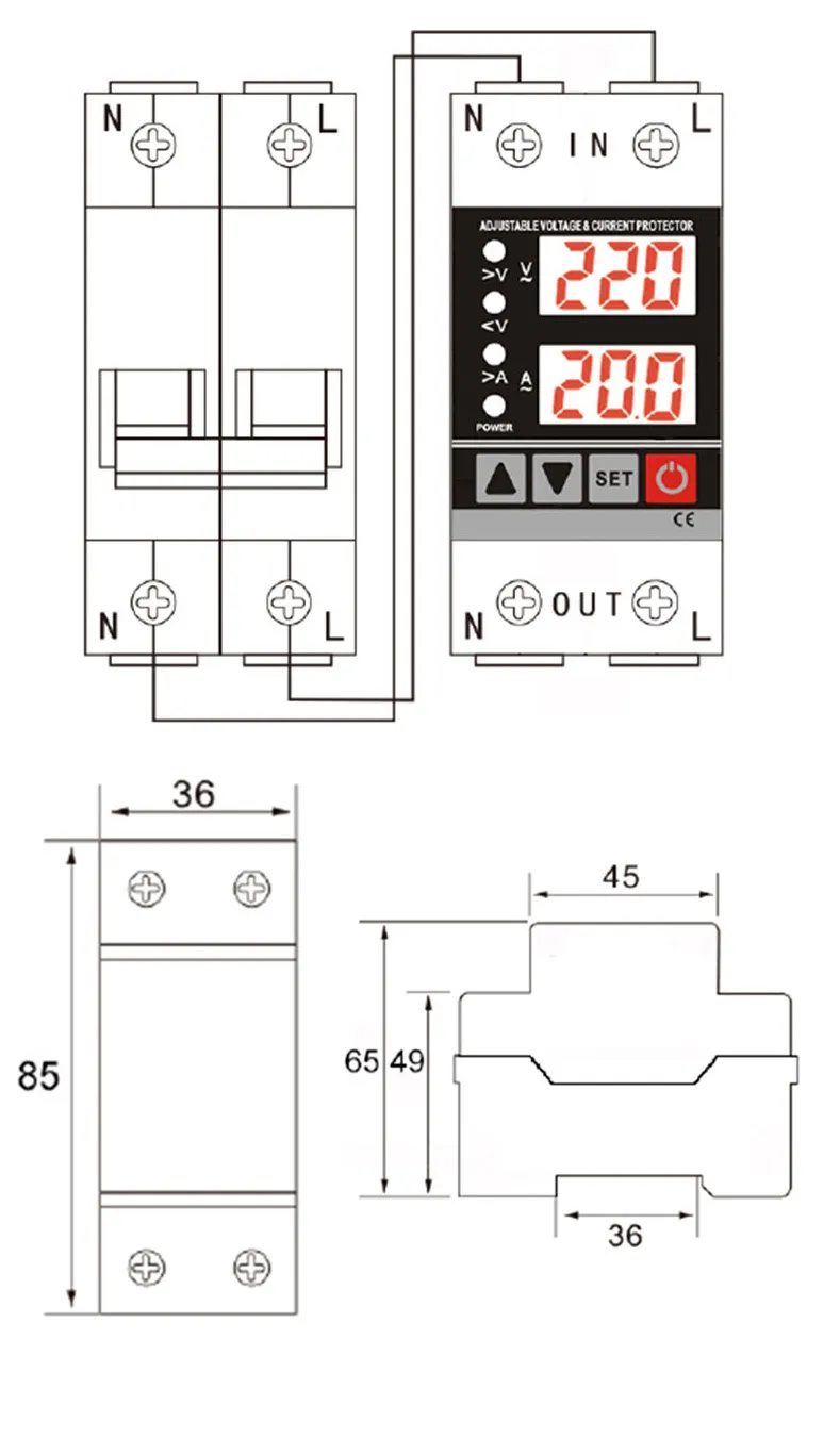 KP3-VA Overvoltage And Undervoltage Protector HEYI3